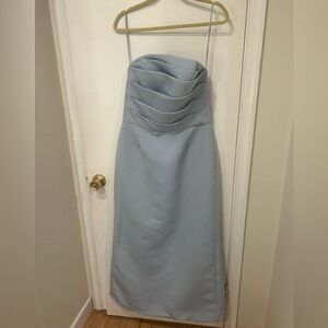 Amsale Sonia Bridesmaid Dress, Color: Ice, Size: 14